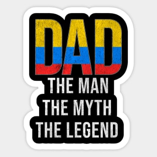 Colombian Dad The Man The Myth The Legend - Gift for Colombian Dad With Roots From Colombian Sticker